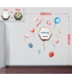Sticker da muro baloons con lavagnetta e bersaglio cm 80x80