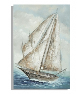Dipinto su tela barca a vela -a- cm 80x3,7x120