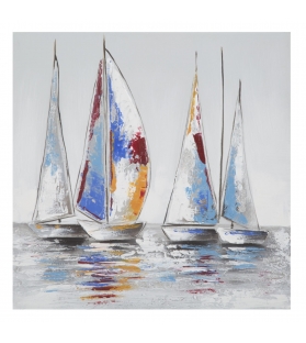 Dipinto su tela barche a vela -a- cm 60x3x60